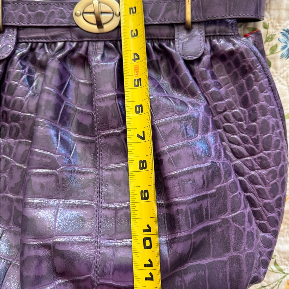 Michael Rome  Designs Croco Embossed Leather Purple Purse - Picture 6 of 15
